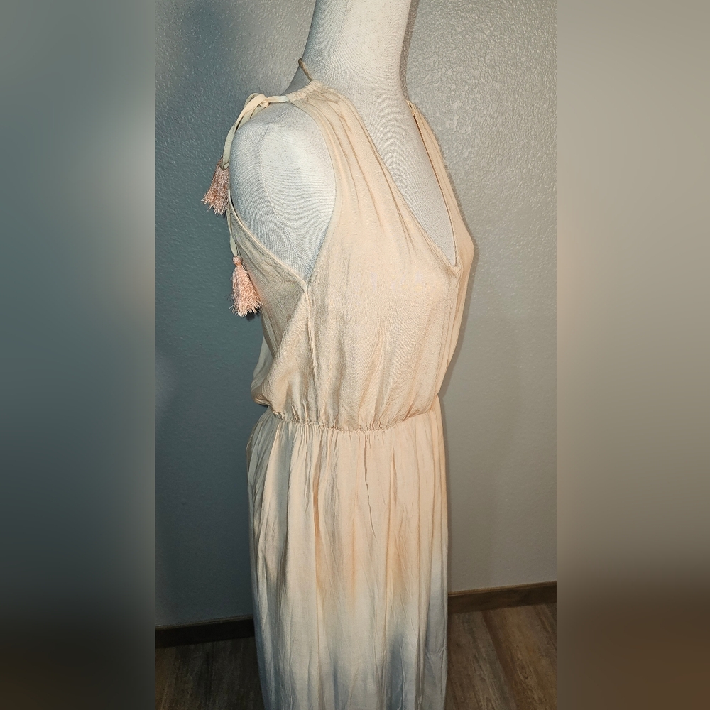 NWT Lulus Summer Light Ombre Summer Dress Peach Grey White Size Sm Adjustable - Picture 4 of 11